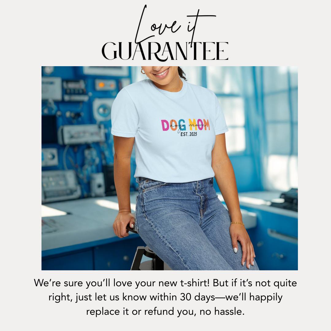 Personalized Dog Mom T-Shirt Est. 2025 Custom Comfort Colors Dog Adoption Announcement Tee Dog Lover Gift Cute Pet Mom Shirt Dog Lover Shirt