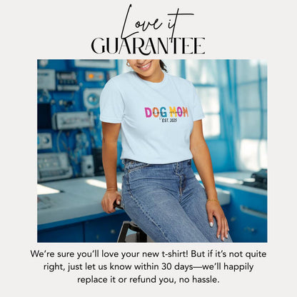 Personalized Dog Mom T-Shirt Est. 2025 Custom Comfort Colors Dog Adoption Announcement Tee Dog Lover Gift Cute Pet Mom Shirt Dog Lover Shirt