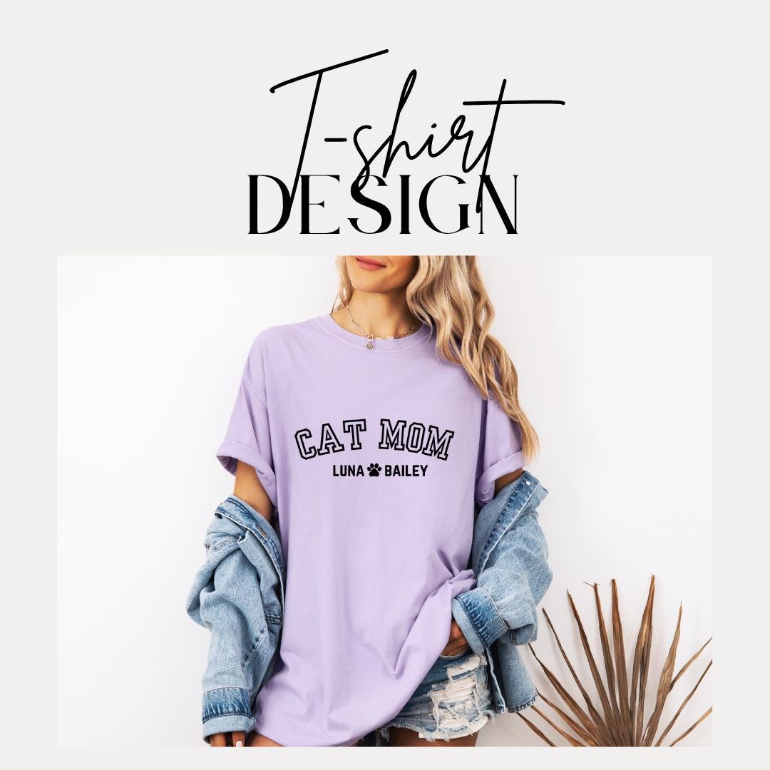 Personalized Cat Mom T-shirt Comfort Colors Custom Cat Mom Gift Idea Cat Lover Gift Tee Cat Mom Shirt Cute Cat Parent Owner Gift Pet Lovers