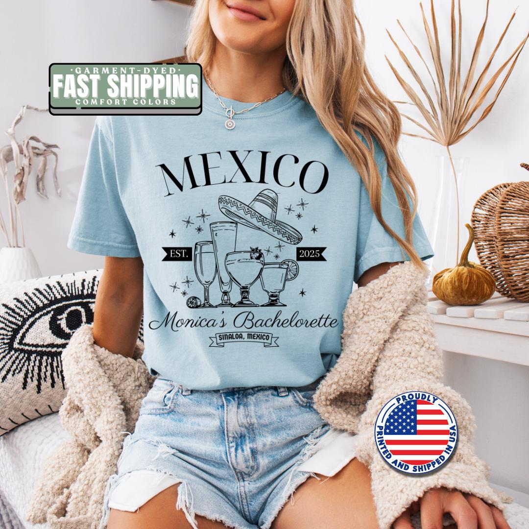 Personalized My Last Fiesta Custom Bachelorette T-Shirt Comfort Colors Bride Squad Tee Western Fiesta Bride Shirt  Bride Squad Matching