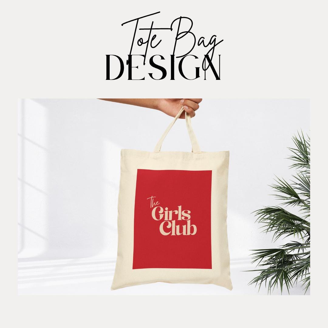 The Girls Club Cotton Canvas Tote Bag for Besties, Bridesmaids, Girl Gang Fun Feminist Gift Idea for Her Bridesmaid Gifts Idea BFF Gift Bag