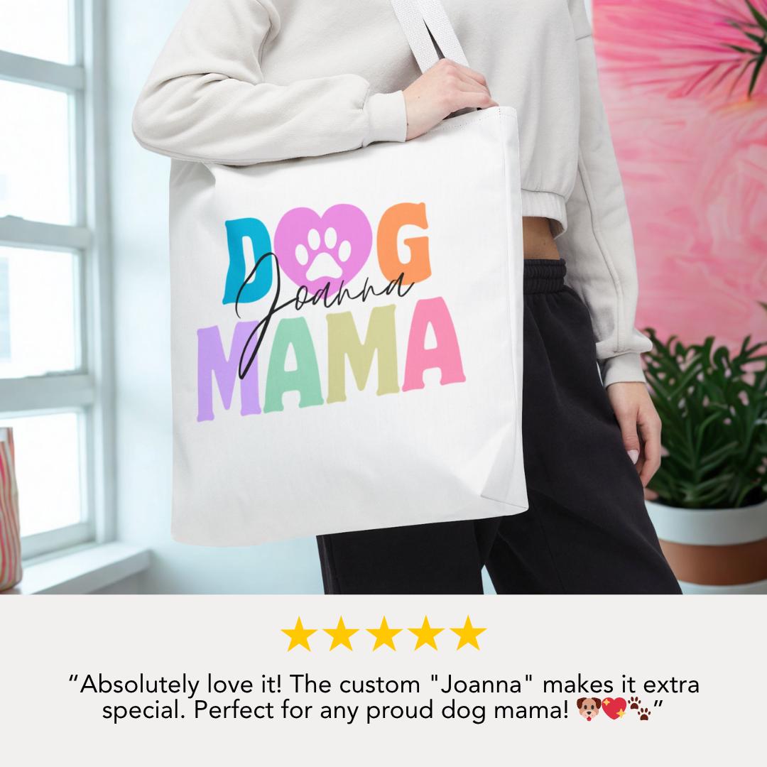 Personalized Dog Mama Tote Bag Custom Pet Lover Gift for Women Dog Mom Gift Idea Perfect Tote for Everyday Use, Dog Park, or Shopping Trips