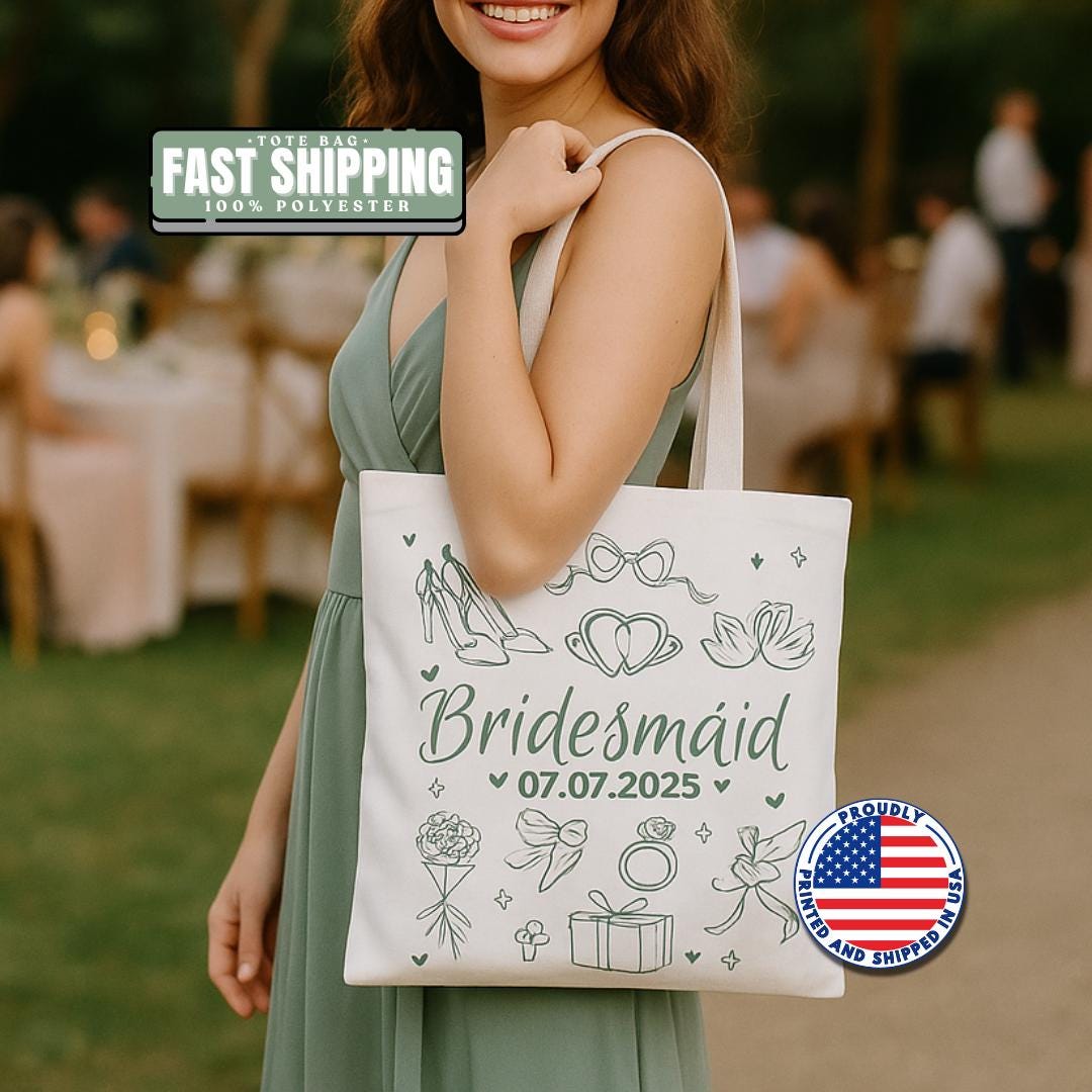 Personalized Bridesmaid Tote Bag Custom Bridesmaid Proposal Gift Wedding Party Bag for Bridesmaids Bridal Shower Tote Bachelorette Party