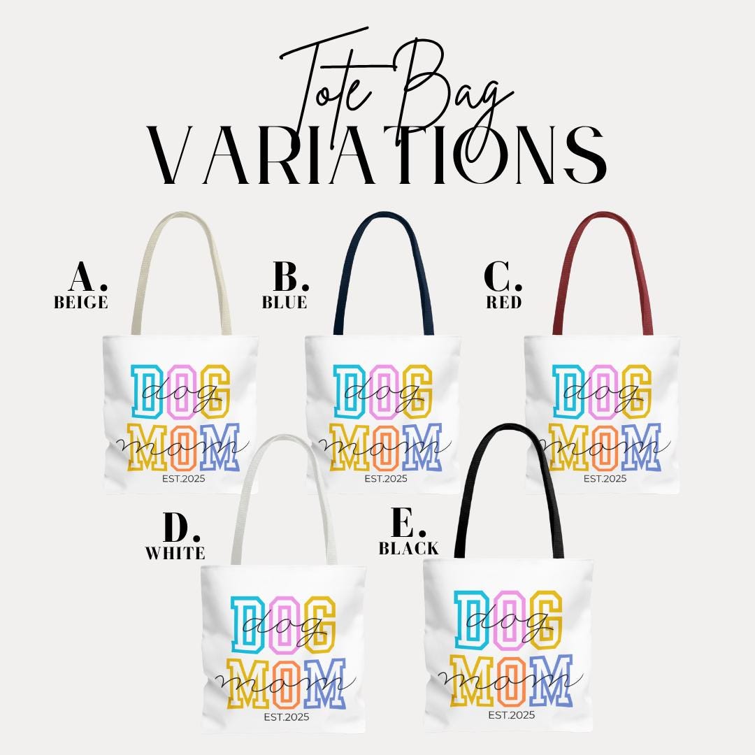 Dog Mom Tote Bag Personalized "EST. 2025" Gift for Dog Lovers Trendy Pet Owner Gift Pet Mom Gift Idea Dog Parent Tote Bag Gift for Dog Mom