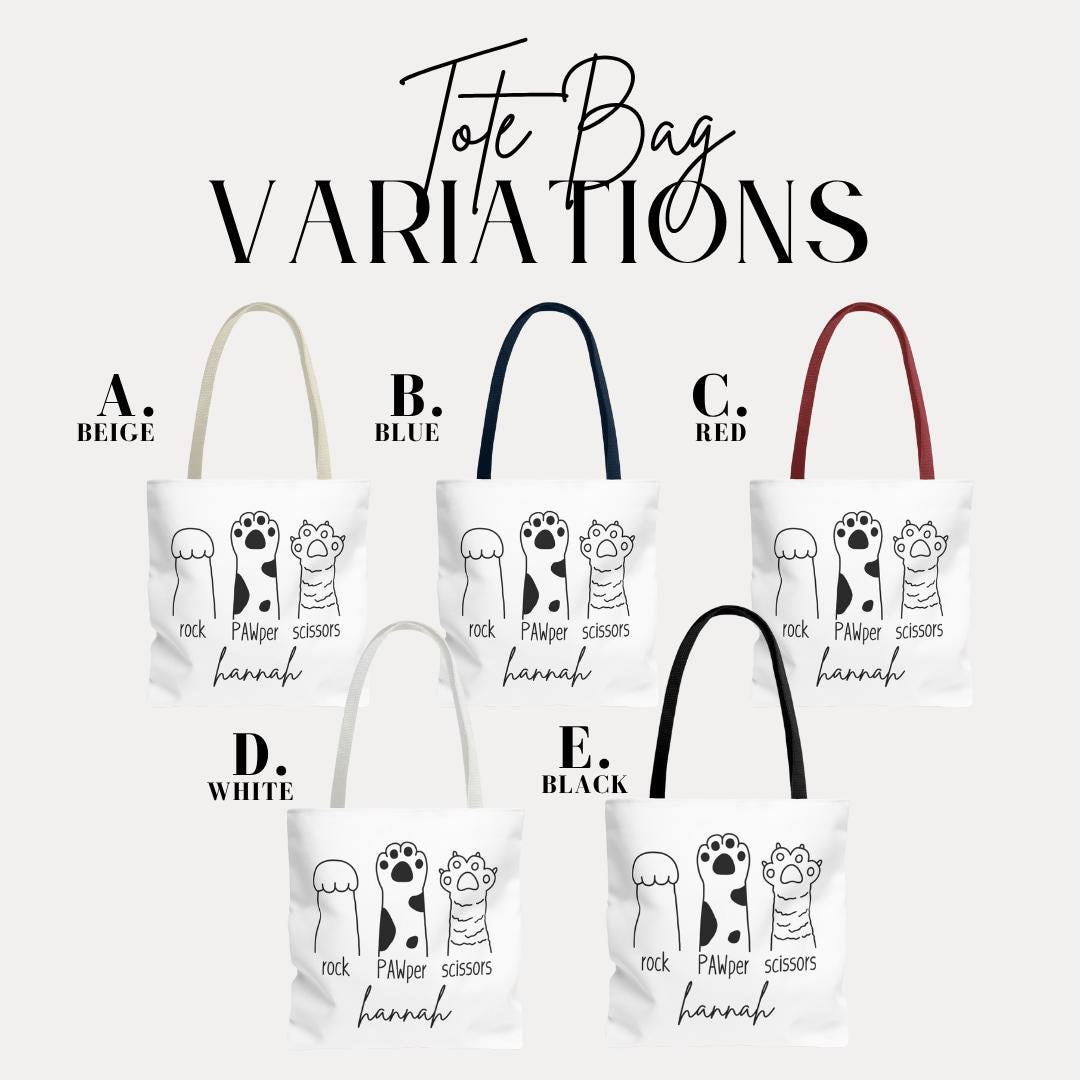 Personalized Rock PAWper Scissors Tote Bag Dog Mom Gift Cute Dog Tote Bag Grocery Bag for Dog Owner Bag for Dog Walks Parks and Everyday Us