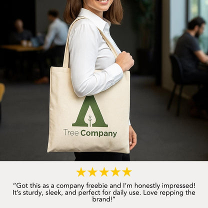 Bulk Personalized Cotton Canvas Tote Bag Personalized Business Tote with Your Logo & Text Office Staff Appreciation Gifts Team Merch Bag