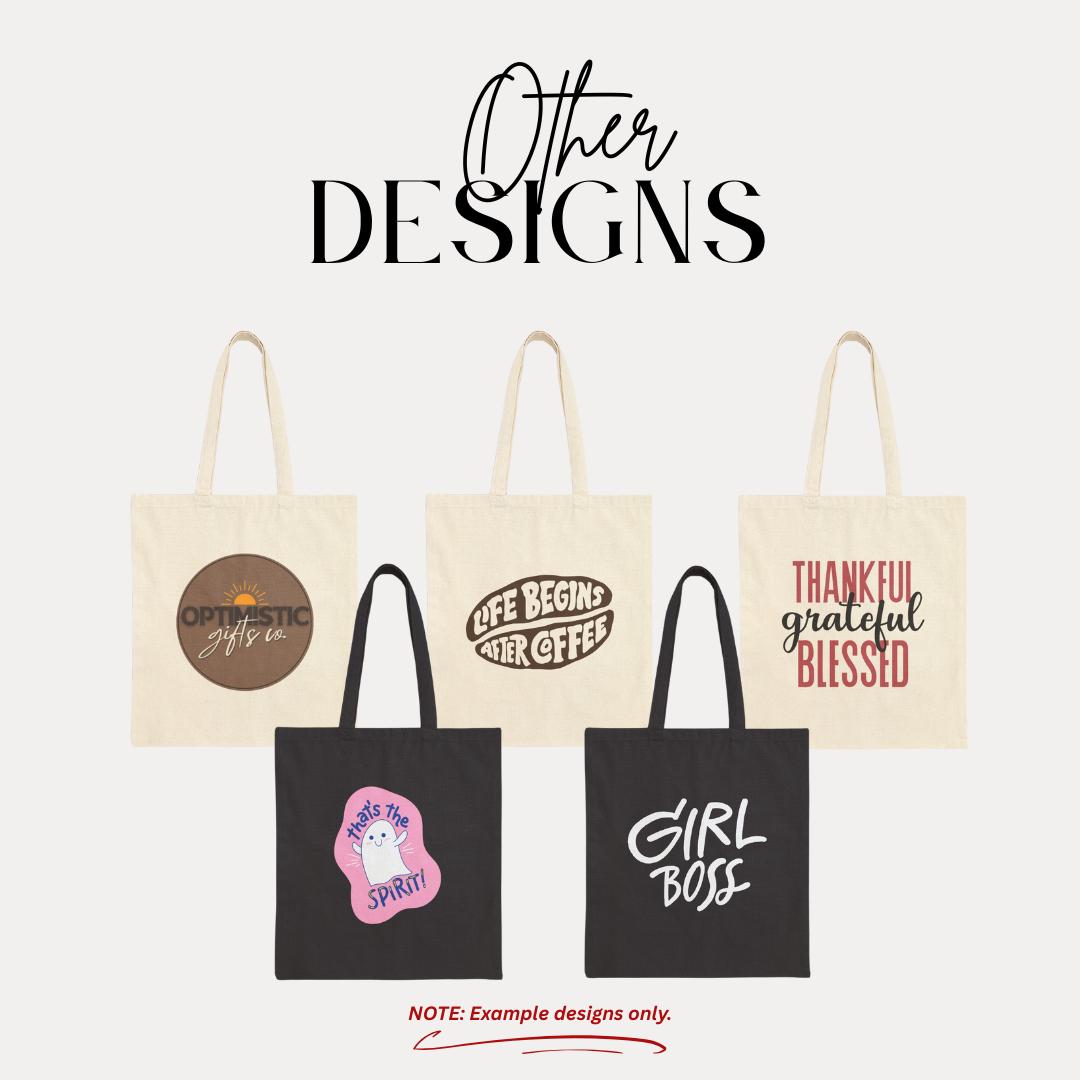 Bulk Personalized Cotton Canvas Tote Bag Personalized Business Tote with Your Logo & Text Office Staff Appreciation Gifts Team Merch Bag