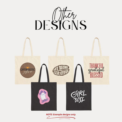 Bulk Personalized Cotton Canvas Tote Bag Personalized Business Tote with Your Logo & Text Office Staff Appreciation Gifts Team Merch Bag