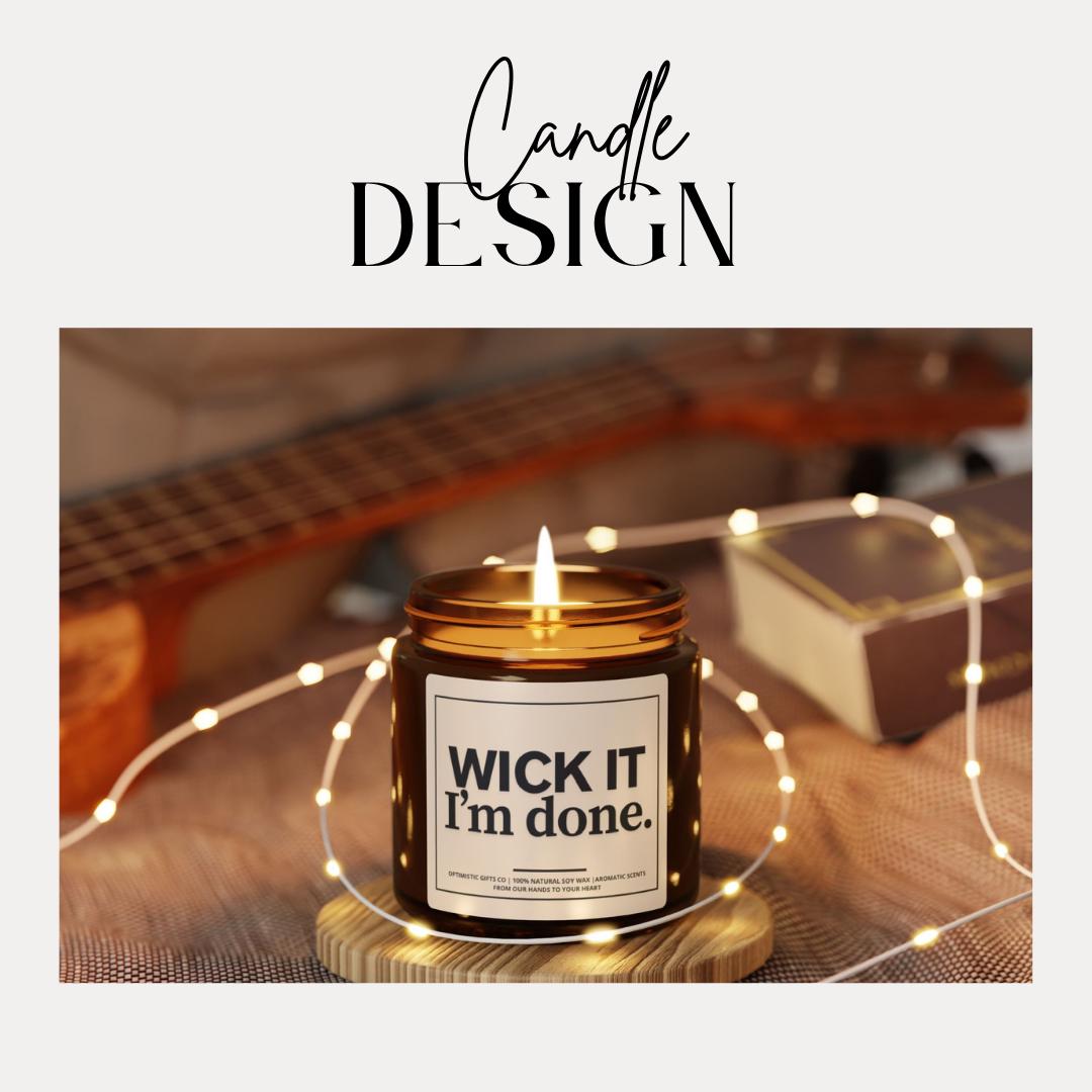 Scented Soy Candle 4oz & 9oz Candle Amber Jar Relaxation Gift Home Decor Self-Care Aromatherapy Funny Scented Soy Candle for Her Him or You