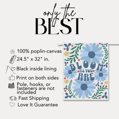 Bloom as You Are Garden Banner Floral House Decor Spring Garden Decor Outdoor Wall Hanging Nature-Themed Welcome Banner Home Garden Decor