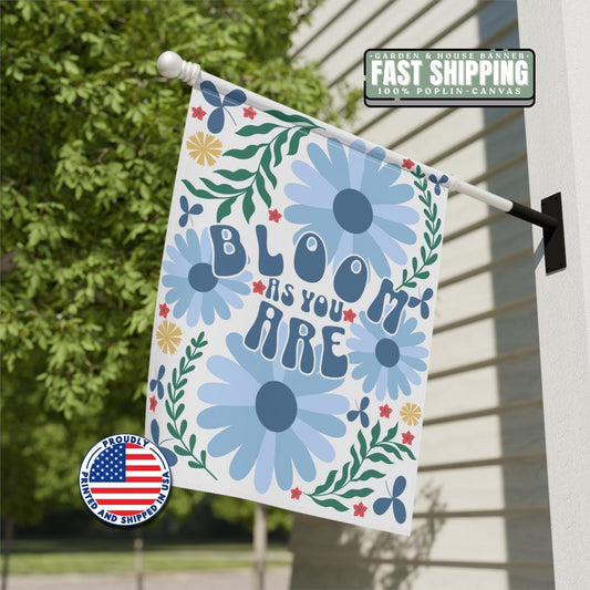 Bloom as You Are Garden Banner Floral House Decor Spring Garden Decor Outdoor Wall Hanging Nature-Themed Welcome Banner Home Garden Decor