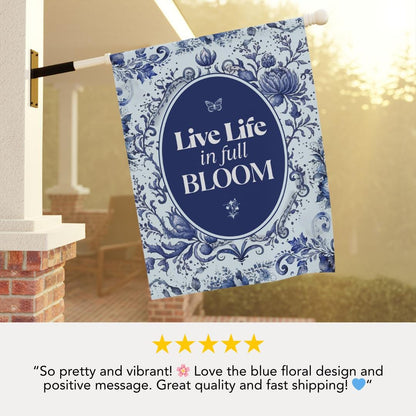 Blooming Garden Decorative Banner Floral Wall Decor for Home Garden Party Sign Outdoor Patio Decoration Housewarming Gift Home Wall Banner