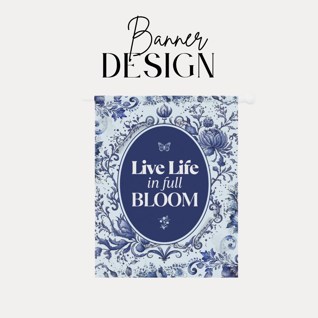 Blooming Garden Decorative Banner Floral Wall Decor for Home Garden Party Sign Outdoor Patio Decoration Housewarming Gift Home Wall Banner