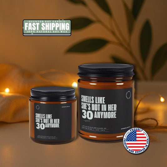 Personalized Funny Scented Soy Candle Birthday Gift for Friends and Workmates Unique Gift Idea Custom Age Candle Jar Gift for Milestone Age