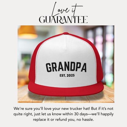 Personalized Grandpa Embroidered 5 Panel Trucker Hat Custom Trucker Cap Retro Dad Hat Gift Idea Grandpa Vibes Gift for Dad, Grandpa, Husband