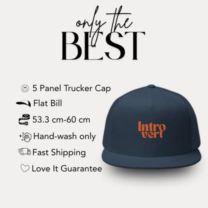 Introvert Embroidered 5 Panel Trucker Hat Introvert Trucker Cap Gift for Him or Her Cool Minimalist Hat Gift Introvert Unisex Cap Gift Idea