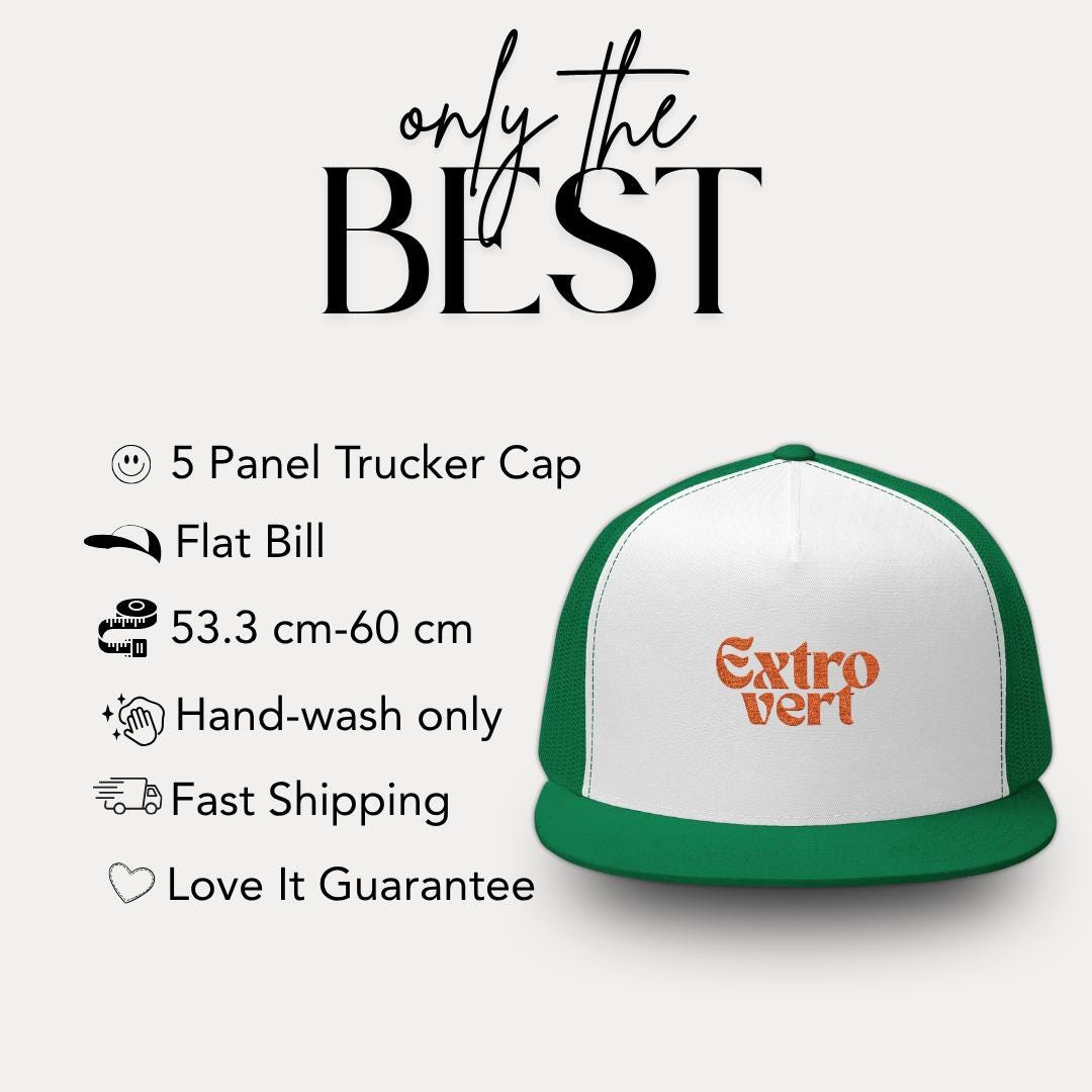 Extrovert Embroidered 5 Panel Trucker Hat Extrovert Trucker Cap Gift for Him or Her Hat Gift for Social Butterflies Hat for Outgoing People