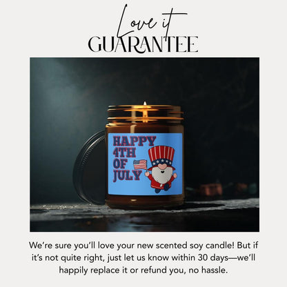 Fourth of July Scented Soy Candle Patriotic Amber Jar DIY Gift Home Décor Celebration Candle USA Independence Day Patriotic Scented Candle