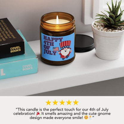 Fourth of July Scented Soy Candle Patriotic Amber Jar DIY Gift Home Décor Celebration Candle USA Independence Day Patriotic Scented Candle