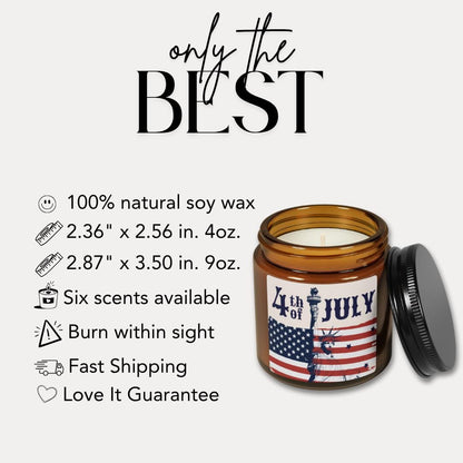 Scented Soy Candle 4th of July Decor Patriotic Home Fragrance USA Independence Day Gift Summer Celebration Decor USA Pride Holiday Gift Idea