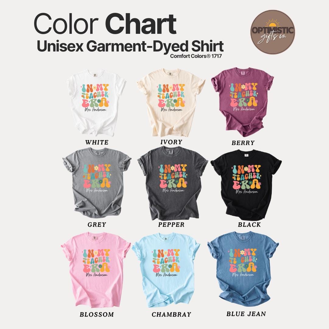 Personalized Teacher Appreciation T-shirt Comfort Colors Custom Trendy Teacher Gift Tee Teacher Classroom Outfit Apparel Gift for Teacher