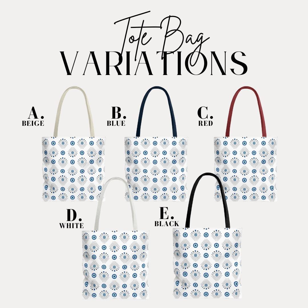 Greek Evil Eye Protection Tote Bag Aesthetic Evil Eye Pattern Tote Bag Good Luck Charm Gift for Her Everyday Use Tote Spiritual Symbol Tote