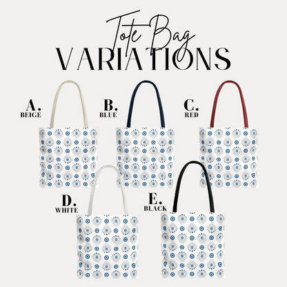 Greek Evil Eye Protection Tote Bag Aesthetic Evil Eye Pattern Tote Bag Good Luck Charm Gift for Her Everyday Use Tote Spiritual Symbol Tote