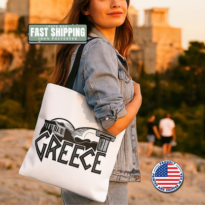 Greece-Inspired Tote Bag Shopping Tote Perfect for Everyday Use Travel Companion Aesthetic Vacation Souvenir Gift for Travelers