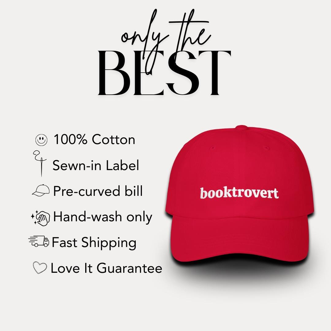 Classic Dad Cap Embroidered Booktrovert Design Funny Introvert Hat for Book Lovers Cap for Readers Gift for Bookworms Quiet Soul Unisex Hat