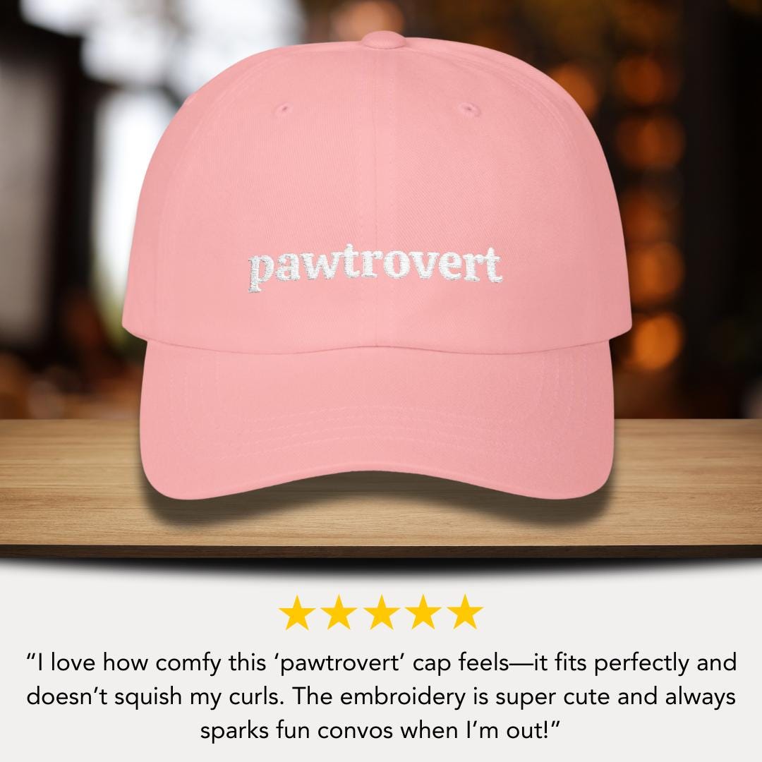 Classic Dad Cap Embroidered Pawtrovert Design Funny Pet Lover Gift  Introvert Pet Lover Gift Idea Gift for Dog Owners Hat for Pet Parents