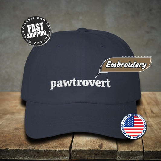 Classic Dad Cap Embroidered Pawtrovert Design Funny Pet Lover Gift  Introvert Pet Lover Gift Idea Gift for Dog Owners Hat for Pet Parents