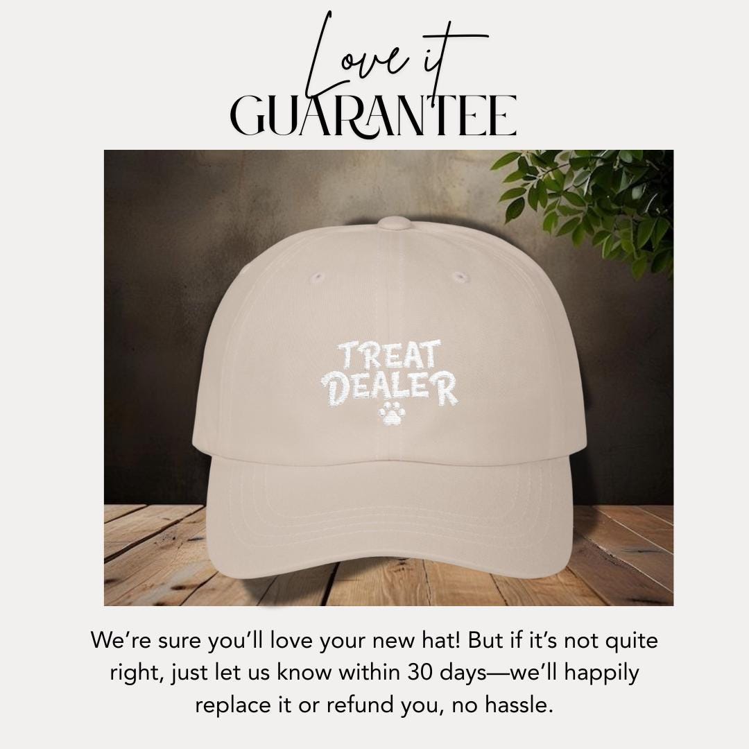 Classic Dad Cap Embroidered Treat Dealer Design Pet Lover Cap Gift for Introverted Dog & Cat Parents Unisex Headwear Gift for Pet Lovers
