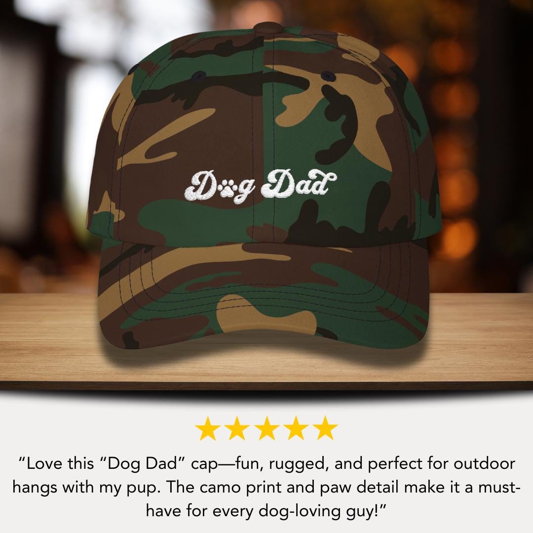 Classic Dad Cap Embroidered Dog Dad Design Hat for Dog Lovers & Pet Parents Trendy Dog Dad Apparel Hat Gift for Proud Dog Lover Owners