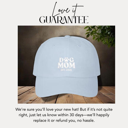 Classic Mom Cap Embroidered Dog Mom EST. 2025 Design Gift for Pet Lovers Dog Mom Gift Idea Outdoor Dog Walker Cap Gift for Dog Mom Dog Owner