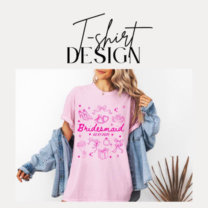 Personalized Bridesmaid Comfort Colors T-Shirt Cute Bridal Party Tee Wedding Gift Engagement Shirt Bachelorette Party Gift for Bridesmaids