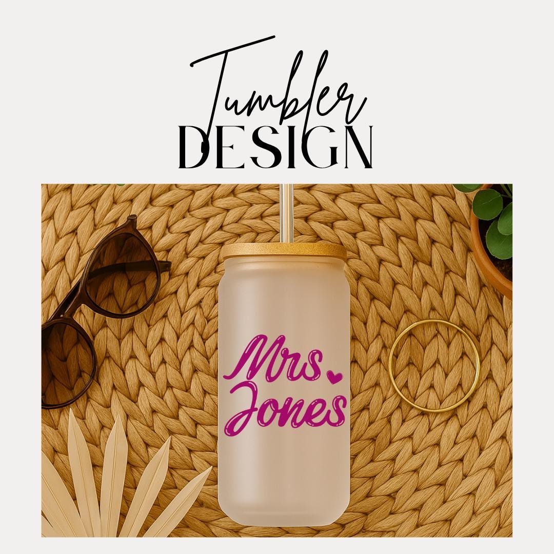 Personalized Bride Frosted Glass with Bamboo Lid & Straw Cup 16oz Custom Tumbler with Name Bride Gift Tumbler Bachelorette Party Gift