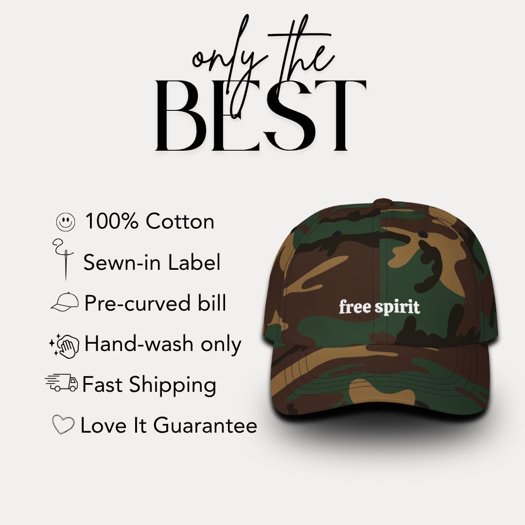 Classic Dad Cap Embroidered Free Spirit Quote Hat for Free Thinkers Inspirational Saying Cap Unique Unisex Gift Idea Hat Gift for Her or Him