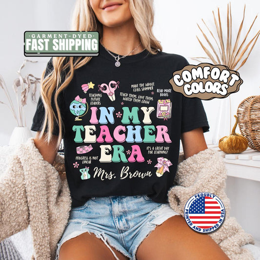 Personalized Teacher Appreciation Week In My Teacher Era T-Shirt Gift for Educators Cute Teacher Tee Classroom Shirt End of School Year Gift