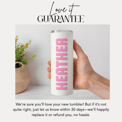 Personalized Bridesmaid Tumbler 20oz Skinny Tumbler with Straw Custom Gifts for Her, Teacher, Mom, Nurse, Friends Unique Birthday Gift