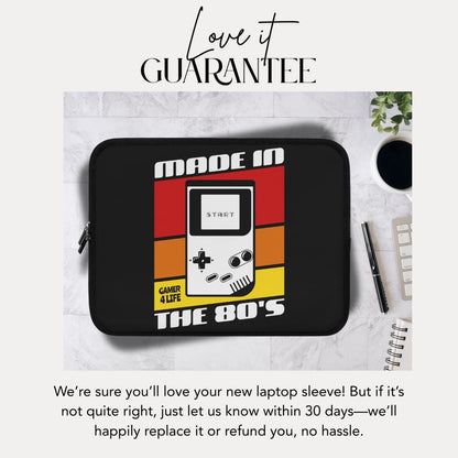 Retro Gamer Laptop Sleeve - Made in the 80's, Gaming Gift, Retro Design, Perfect for Gamers, Unique Tech Accessories