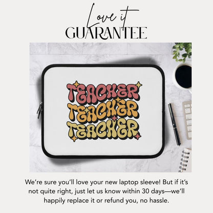 Retro Teacher Laptop Sleeve Gift for Educators School Supplies Teacher Appreciation Gift Cute Laptop Case for Educators Teacher Gift Idea