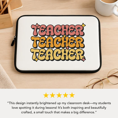 Retro Teacher Laptop Sleeve Gift for Educators School Supplies Teacher Appreciation Gift Cute Laptop Case for Educators Teacher Gift Idea