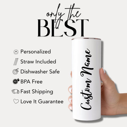 Personalized Retirement Tumbler 2025 20oz Skinny Tumbler with Straw Cute Gift for Retired Teacher, Nurse, Mom, Coworker Travel Cup for Women