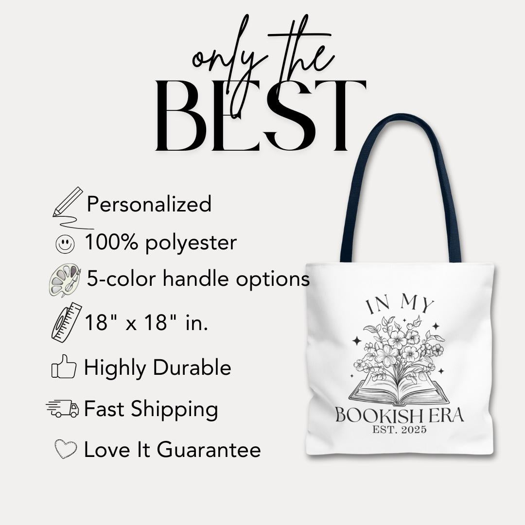Personalized Book Lover Tote In My Bookish Era Custom Name Bag  Reading Gifts for Her, Teachers, Readers Tote Book Aesthetic Gift for Her