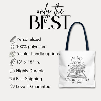 Personalized Book Lover Tote In My Bookish Era Custom Name Bag  Reading Gifts for Her, Teachers, Readers Tote Book Aesthetic Gift for Her