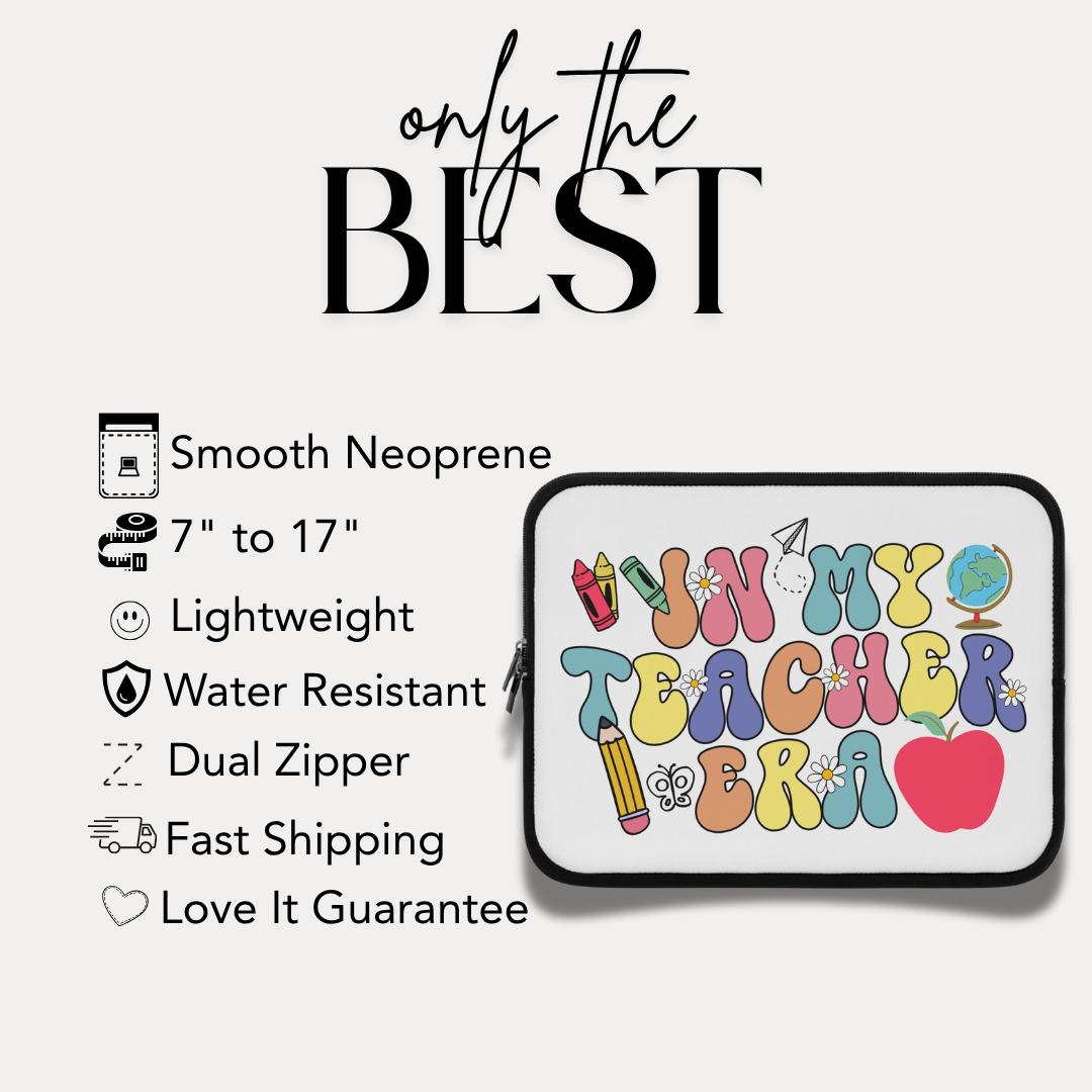 In My Teacher Era Laptop Sleeve Gift for Educators Back to School Accessory Cute Teacher Gear Gift for Teachers Retro School Supplies Design