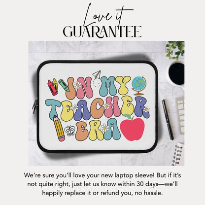 In My Teacher Era Laptop Sleeve Gift for Educators Back to School Accessory Cute Teacher Gear Gift for Teachers Retro School Supplies Design