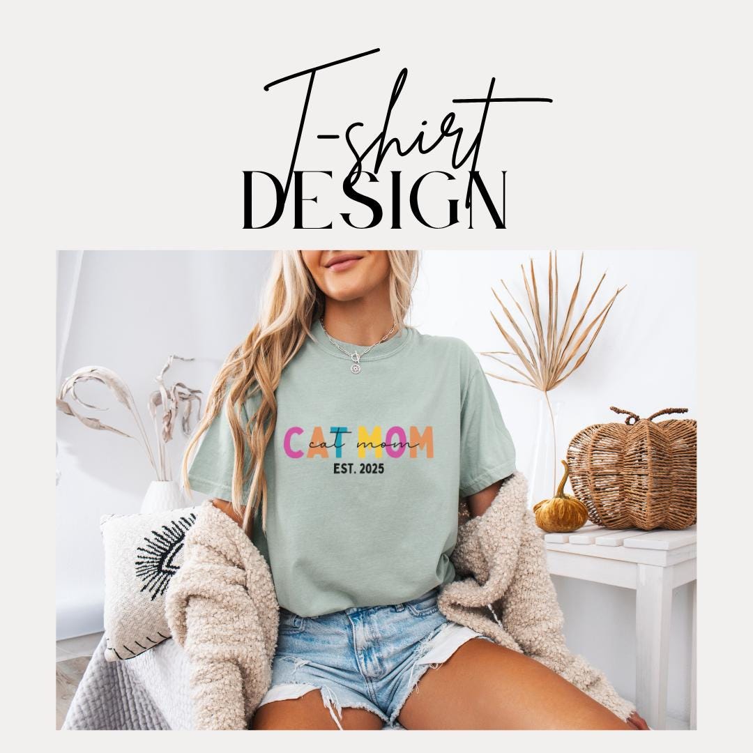 Personalized Cat Mom T-Shirt Est. 2025 Custom Comfort Colors Cat Adoption Announcement Tee Cat Lover Gift Cute Pet Mom Shirt Cat Lover Shirt