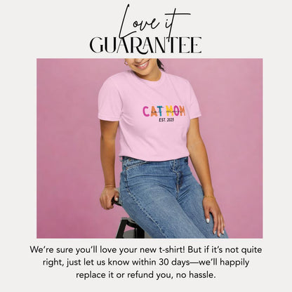 Personalized Cat Mom T-Shirt Est. 2025 Custom Comfort Colors Cat Adoption Announcement Tee Cat Lover Gift Cute Pet Mom Shirt Cat Lover Shirt