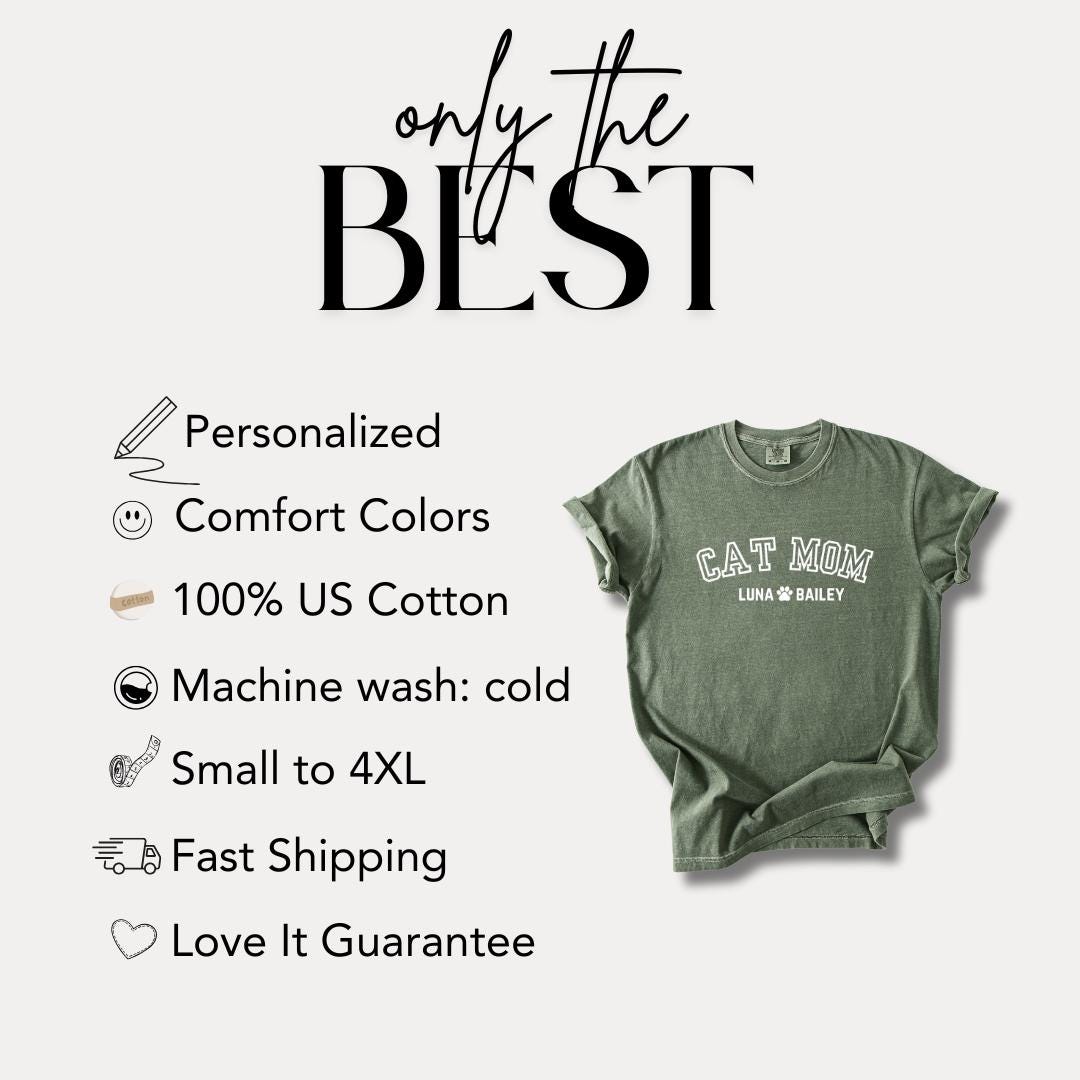 Personalized Cat Mom T-shirt Comfort Colors Custom Cat Mom Gift Idea Cat Lover Gift Tee Cat Mom Shirt Cute Cat Parent Owner Gift Pet Lovers